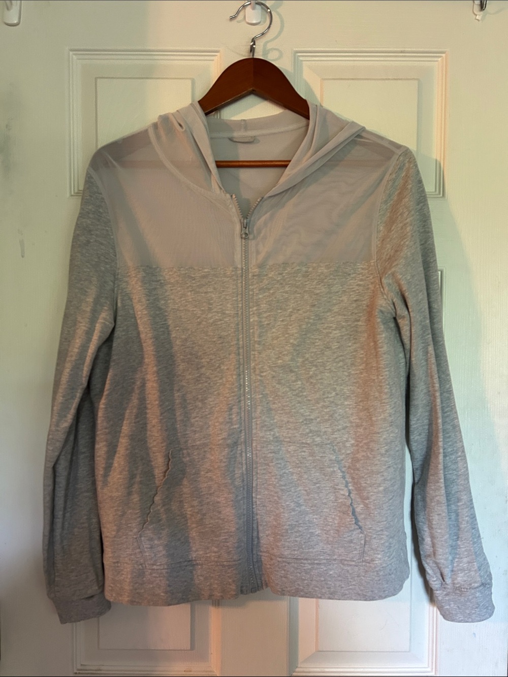 NWOT Victoria's Secret Light Heather Gray Zip Hoodie